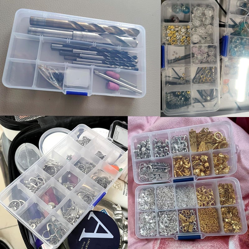 Xiaoyztan Clear Plastic Organizer, 8 Grids with Adjustable Dividers, Jewelry Box Bead Storage Container for Small Parts, Fishing Tackle, DIY Crafts, and Earrings - Image 5